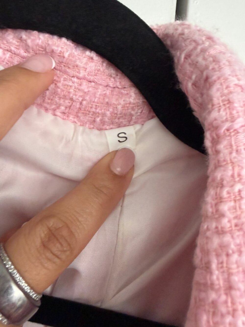 Pink Tweed Double Breasted Blazer Size Small - Picture 2 of 2